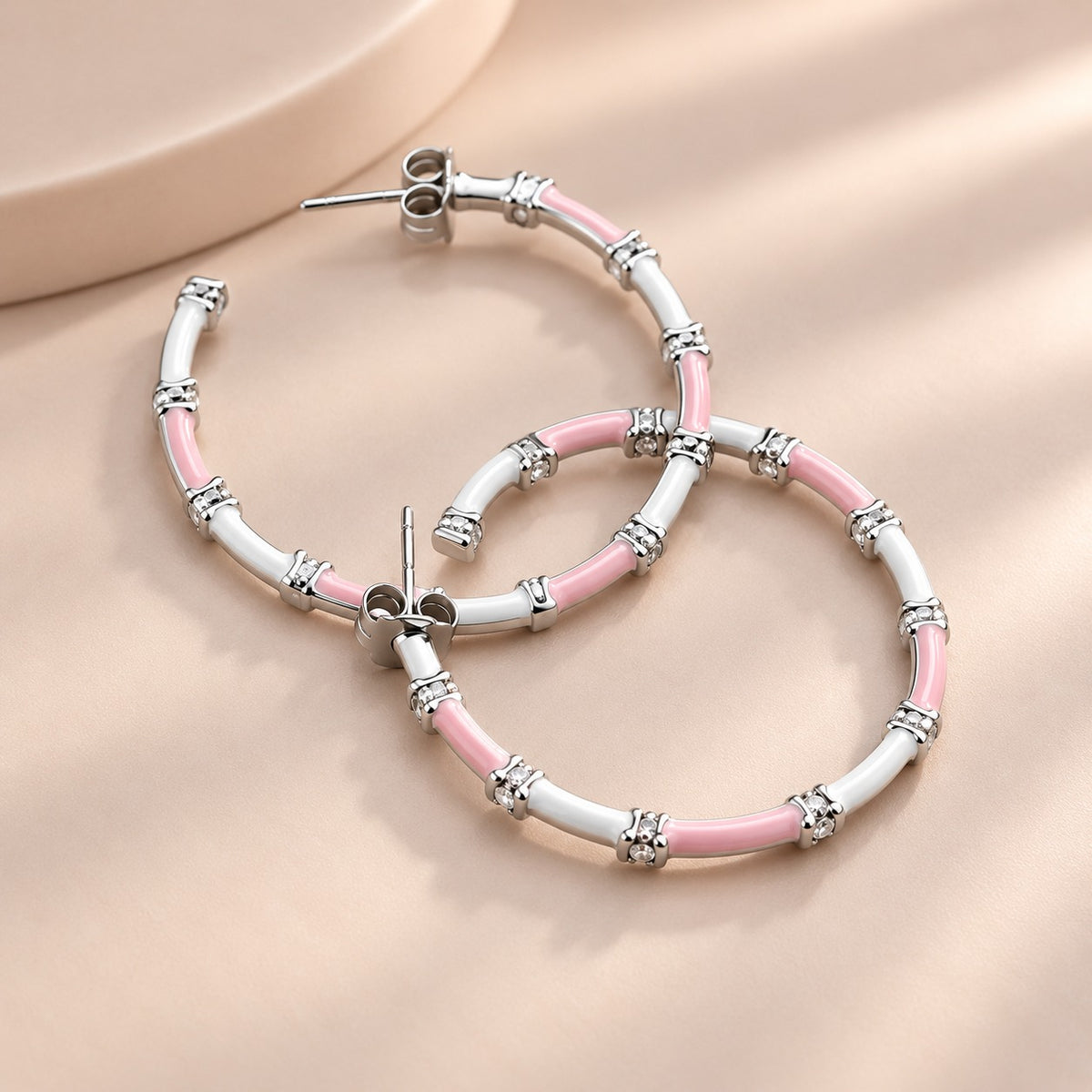 Twirl & Blush Enamel Hoops
