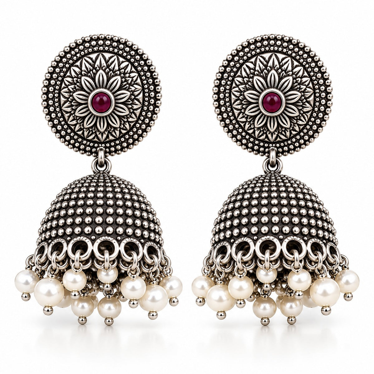 Gulbahar Oxidised Jhumkas
