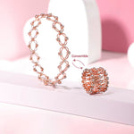 Rose Gold Supple Bracelet with Royal Pink Stones