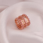Rose Gold Supple Bracelet with Royal Pink Stones