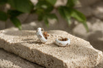 Ivory Rose Enamel Hoops
