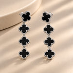 Noir Clover Cascade Earrings