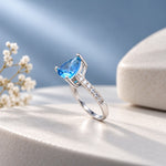 Azure Solitaire Ring